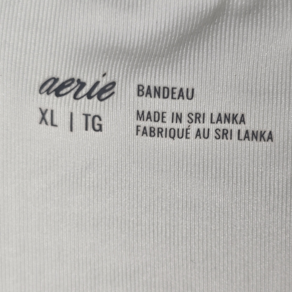 Aerie Women's White Bandeau Top Ribbed No Strap Size XL - Picture 5 of 5